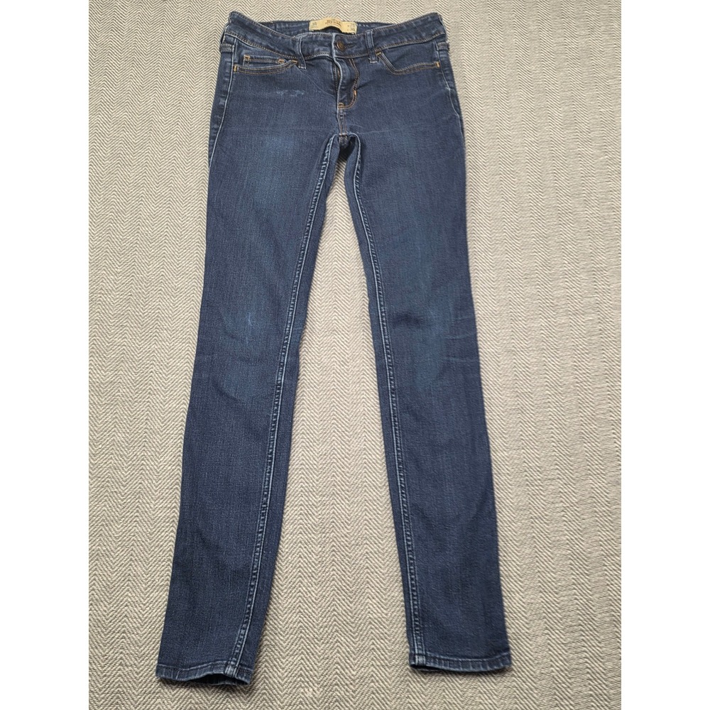 Hollister Super Skinny Low Rise Jeans Dark Wash Denim 3R W26 L30 Indigo Slim